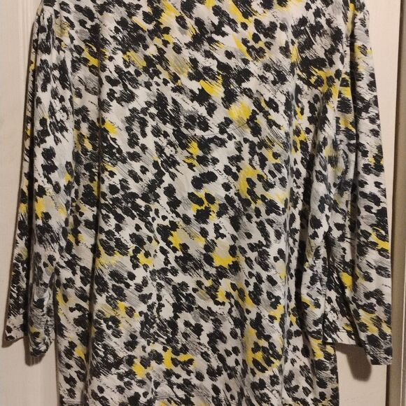 Ruby Rd Black and White Wrap Blouse Relaxed Fit - Picture 8 of 12